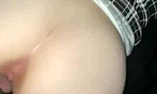 She feels excited before family dinner with big black cock