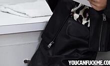 Allie Addison sucks Nicky Rebel's cock POV while Scott Trainor fucks her petite ass!