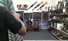 Daring Slut Sucks Cock and Fucks in Shop