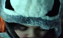 White wolf watches submissive teen want to suck