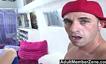 The ice cream man meets the student, they lick and fuck with creampie