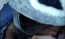 White wolf watches submissive teen want to suck