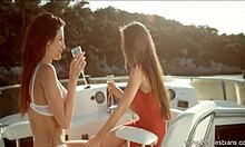 European lesbians kiss and finger passionately