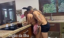 I was eating that hot bunny in the kitchen, but she had such a fat ass and curvy waist.