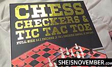 ebony babe msnovember rips anal beads out and gets cumshot facial after pov blowjob