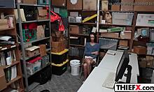 Hot cutie thief gets punished and nailed in garage