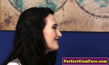 Lingeried Beauty Facialized With Huge Load