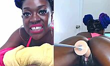 i watch this ebony cam girl squirt hard with toys and wet masturbation on webcam