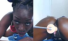i watch this ebony cam girl squirt hard with toys and wet masturbation on webcam