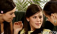 These legal age teens are playing with dildos casually.