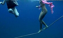 Hot girls bathing in Tenerife sea