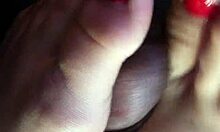 Watch your friend give a footjob in the car? Cum all over her feet!