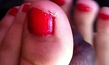 Watch your friend give a footjob in the car? Cum all over her feet!