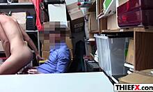 Burglar punishes teen by making her spread hot legs in garage