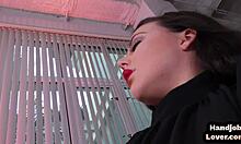 Watch This Babe With Perky Tits Give Handjob Pov While Talking Dirty and Masturbating?