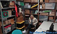 Blonde teen thief caught and gets facial cumshot