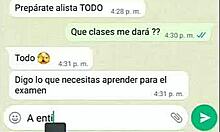 English teacher teaches lesson intimately