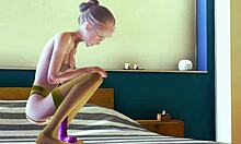 teen in stockings goes solo with wild 3d masturbation fun