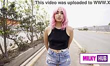 Small Latina Sasha Rides Big Cock Hard Against Wall