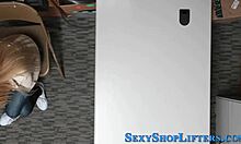 Blonde teen thief caught and gets facial cumshot