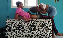 He was tired from work and his partner gives him a blowjob to gain strength