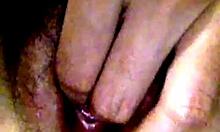 Teacher ex-girlfriend fingers hairy wet pussy on videocall