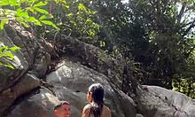 I fucked unknown latina teen in colombian jungle river