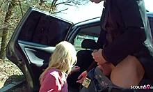 teen hooker banged hard outdoors on parking spot by client