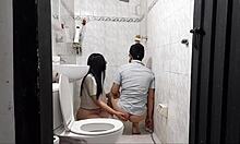 An old man gets a blowjob and a butt in the hand of a beautiful Latina wife