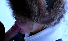 I give a sexy slut a deepthroat blowjob in public and cum in her mouth, throbbing creampie close up