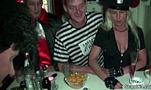 German Mom with Huge Tits Bangs Two Young Guys at Party