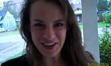 chubby amateur with big tits plays with herself and sucks hard cock on casting