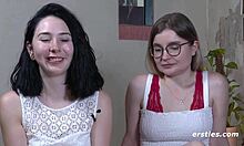 Joana's double first time with amateur lesbian lover.