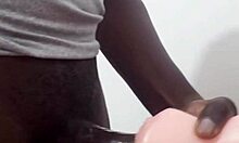 my homemade dildo double-penetrates oiled pussy and makes me cum twice