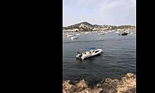 Blonde teen teasing in bikini on spring break holiday