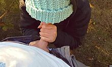 Hot Milf Pulls Up Panties Full of Cum After Outdoor Action