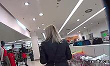 Gorgeous czech teen seduced in shop, clothes ripped for pov