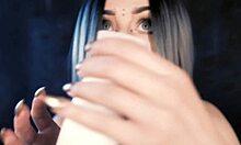 asmr oil and cream on teen 18+ cosplay, wet tattooed skin, oiled costumes