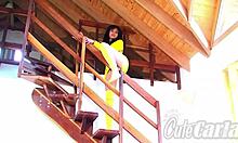 Cute Carla with natural tits fingering her pussy 😍