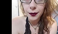 Sexting session turns wild with cock and ball domination in this hot brunette compilation. Glasses on, lingerie tight!