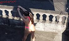 Damn! Vagninho and Pamela Pantera nearly bang outdoors on drone cam!