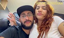 she comes to sign contracts but sucks my huge cock and swallows my cum