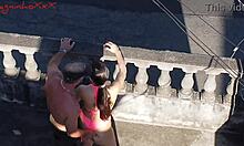 Damn! Vagninho and Pamela Pantera nearly bang outdoors on drone cam!