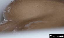 Sexy brunette and busty beauty lick pussies in intense 69 masturbation