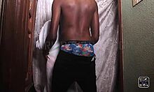 getting fucked in the closet, licking and sucking that cock