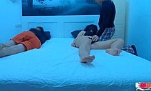 the roommate fucked me while my boyfriend was sleeping next to me i dont mind his cock hes bigger than my boyfriend suck his dick and let me fuck