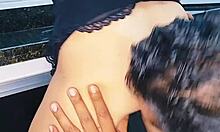 Blonde wife enjoys oral in kitchen with couple