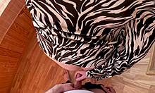 huge tits babe gives blowjob and rough sex to stranger at the party with close-up.