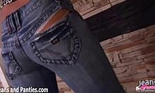 Hot Milf Girl Next Door Strips Skin Tight Jeans to Undress for Neighbor's Teasing