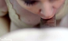 beautiful green eyed latina babe sucks cock for first time then gets doggystyle fucked and cumshot on big ass